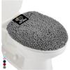 GORILLA GRIP Soft Chenille Bathroom Toilet Lid Cover, Machine Washable Seat Covers, 19.5×18.5, Stays in Place Rubber Backing, Fits Most Round, Elongated and Oblong Lids, Accessories Decor, Gray(Grey)