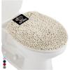 GORILLA GRIP Soft Chenille Bathroom Toilet Lid Cover, Machine Washable Seat Covers, 19.5×18.5, Stays in Place Rubber Backing, Fits Most Round, Elongated and Oblong Lids, Accessories Decor, Gray(Ivory)