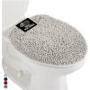 GORILLA GRIP Soft Chenille Bathroom Toilet Lid Cover, Machine Washable Seat Covers, 19.5×18.5, Stays in Place Rubber Backing, Fits Most Round, Elongated and Oblong Lids, Accessories Decor, Gray(Light Gray)