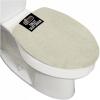 GORILLA GRIP Soft Chenille Bathroom Toilet Lid Cover, Machine Washable Seat Covers, 19.5×18.5, Stays in Place Rubber Backing, Fits Most Round, Elongated and Oblong Lids, Accessories Decor, Gray(Champagne)