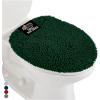 GORILLA GRIP Soft Chenille Bathroom Toilet Lid Cover, Machine Washable Seat Covers, 19.5×18.5, Stays in Place Rubber Backing, Fits Most Round, Elongated and Oblong Lids, Accessories Decor, Gray(Hunter Green)