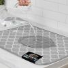 GORILLA GRIP Ultra Water Absorbent Microfiber Dish Drying Mat, 18×24, Quick Dry Thick Mesh, Slip Resistant Pad for Sink Dishes or Under Rack, Kitchen Counter Accessories, Machine Wash Mats, Gray(Quatrefoil)