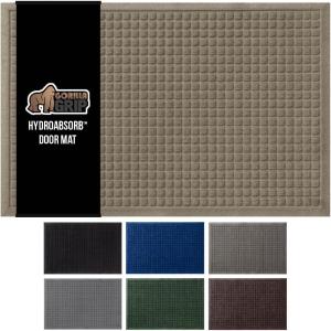 GORILLA GRIP Front Door Mat, Indoor Outdoor Ultra Absorbent HydroAbsorb Doormat, Absorbs Up to 1.7 Cups of Water, Stain and Fade Resistant, Rubber Backing Doormats, Captures Dirt, 29×17 Gray(Beige)