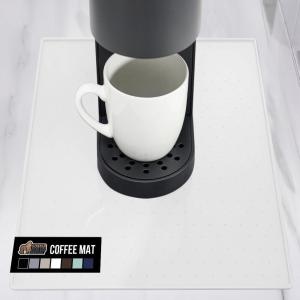 GORILLA GRIP Silicone Coffee Mat, Espresso Machine Bar Accessories, Keep Kitchen Counters Clean, Stays in Place, Waterproof and Heat Resistant Dish Drying Mats, Home Decor Essentials, 11.5×18.6, Black(White)