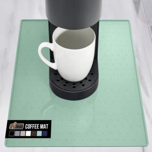 GORILLA GRIP Silicone Coffee Mat, Espresso Machine Bar Accessories, Keep Kitchen Counters Clean, Stays in Place, Waterproof and Heat Resistant Dish Drying Mats, Home Decor Essentials, 11.5×18.6, Black(Mint)