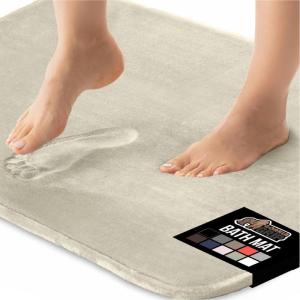 GORILLA GRIP Thick Memory Foam Toilet Rug for Bathroom, Square Shaped Washable, Soft Absorbent Velvet Topside Floor Mats, Machine Wash, Cushioned Luxury Rugs for Bath Room, 22.5×19.5, Graphite Gray(Champagne)