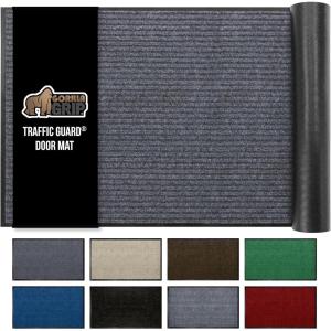 GORILLA GRIP Waterproof Traffic Guard Door Mat, 72×48, Heavy Duty Entryway Mats, Strong Rubber Back Commercial Utility Rugs for Office Hallway, Garage Floor and Home, Low Profile Carpet, Charcoal Gray(Charcoal Gray)