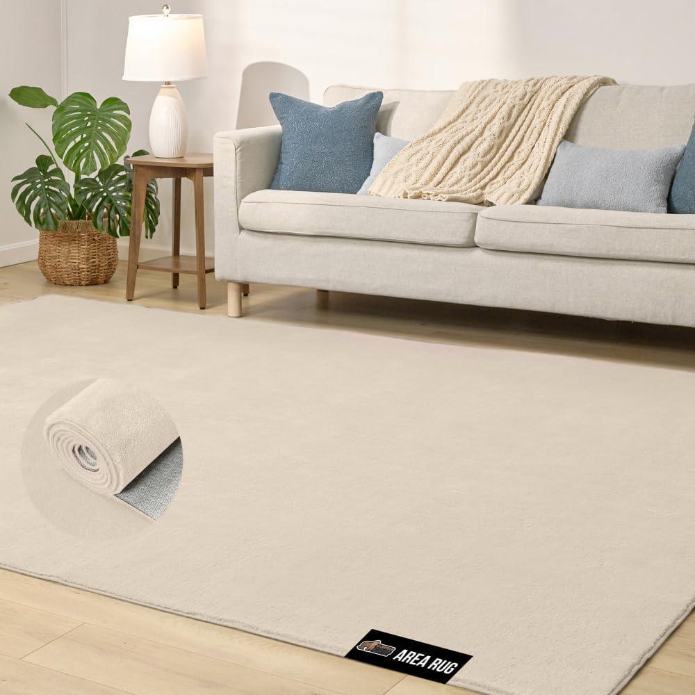 imageGORILLA GRIP Slip Resistant Soft Washable Stain Resistant Area Rug Plush Thick Carpet for Nursery Bedroom Living Room NonShedding Floor Rugs Kid and Pet Friendly Baby Home Decor 4x6 GrayIvory