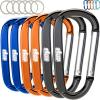GORILLA GRIP 3 Inch Heavy Duty Aluminum Carabiner Clip, Clips Holds 170lbs, Rust, Scratch-Resistant Mini Keychain Carabiners for Keys, Small Ring Hooks Bag Backpack Purse(Black/Orange/Blue)