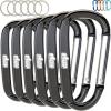 GORILLA GRIP 3 Inch Heavy Duty Aluminum Carabiner Clip, Clips Holds 170lbs, Rust, Scratch-Resistant Mini Keychain Carabiners for Keys, Small Ring Hooks Bag Backpack Purse(Black)