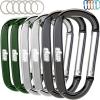 GORILLA GRIP 3 Inch Heavy Duty Aluminum Carabiner Clip, Clips Holds 170lbs, Rust, Scratch-Resistant Mini Keychain Carabiners for Keys, Small Ring Hooks Bag Backpack Purse(Black/Silver/Hunter Green)