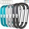 GORILLA GRIP 3 Inch Heavy Duty Aluminum Carabiner Clip, Clips Holds 170lbs, Rust, Scratch-Resistant Mini Keychain Carabiners for Keys, Small Ring Hooks Bag Backpack Purse(Black/Silver/Turquoise)