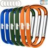 GORILLA GRIP 3 Inch Heavy Duty Aluminum Carabiner Clip, Clips Holds 170lbs, Rust, Scratch-Resistant Mini Keychain Carabiners for Keys, Small Ring Hooks Bag Backpack Purse(Orange/Blue/Hunter Green)