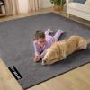 GORILLA GRIP Slip Resistant Soft Washable Stain Resistant Area Rug, Plush Thick Carpet for Nursery, Bedroom, Living Room, Non-Shedding Floor Rugs, Kid and Pet Friendly, Baby Home Decor, 4×6, Gray(Dark Grey)