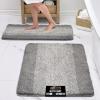 GORILLA GRIP Soft Plush Bathroom Rugs with Textured Rubber Backing, Absorbent Quick Dry Bath Mat, Machine Washable Shower Mats, Home Décor Accessories, Bathmat Rug Floor Essentials, 30 x 18 Grey(Gray Ombre)