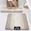 GORILLA GRIP Soft Plush Bathroom Rugs with Textured Rubber Backing, Absorbent Quick Dry Bath Mat, Machine Washable Shower Mats, Home Décor Accessories, Bathmat Rug Floor Essentials, 30 x 18 Grey(Beige Ombre)