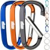 GORILLA GRIP 3 Inch Heavy Duty Aluminum Carabiner Clip, Clips Holds 170lbs, Rust, Scratch-Resistant Mini Keychain Carabiners for Keys, Small Ring Hooks Bag Backpack Purse(Black/Orange/Blue)