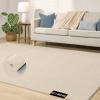 GORILLA GRIP Slip Resistant Soft Washable Stain Resistant Area Rug, Plush Thick Carpet for Nursery, Bedroom, Living Room, Non-Shedding Floor Rugs, Kid and Pet Friendly, Baby Home Decor, 4×6, Gray(Ivory)