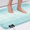 GORILLA GRIP Soft Plush Bathroom Rugs with Textured Rubber Backing, Absorbent Quick Dry Bath Mat, Machine Washable Shower Mats, Home Décor Accessories, Bathmat Rug Floor Essentials, 30 x 18 Grey(Light Blue Ombre)