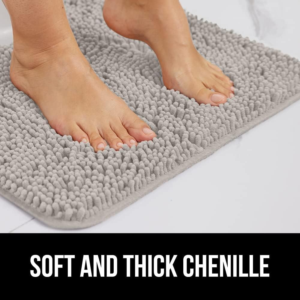 imageGORILLA GRIP Bath Rug Mat 36x24 Thick Absorbent Chenille Quick Dry Microfiber Mats Rubber Backing Washable Shower Floor Rugs Bathmat Runner US Designed Bathroom Home Decor Accessories Gray BeigeLight Gray