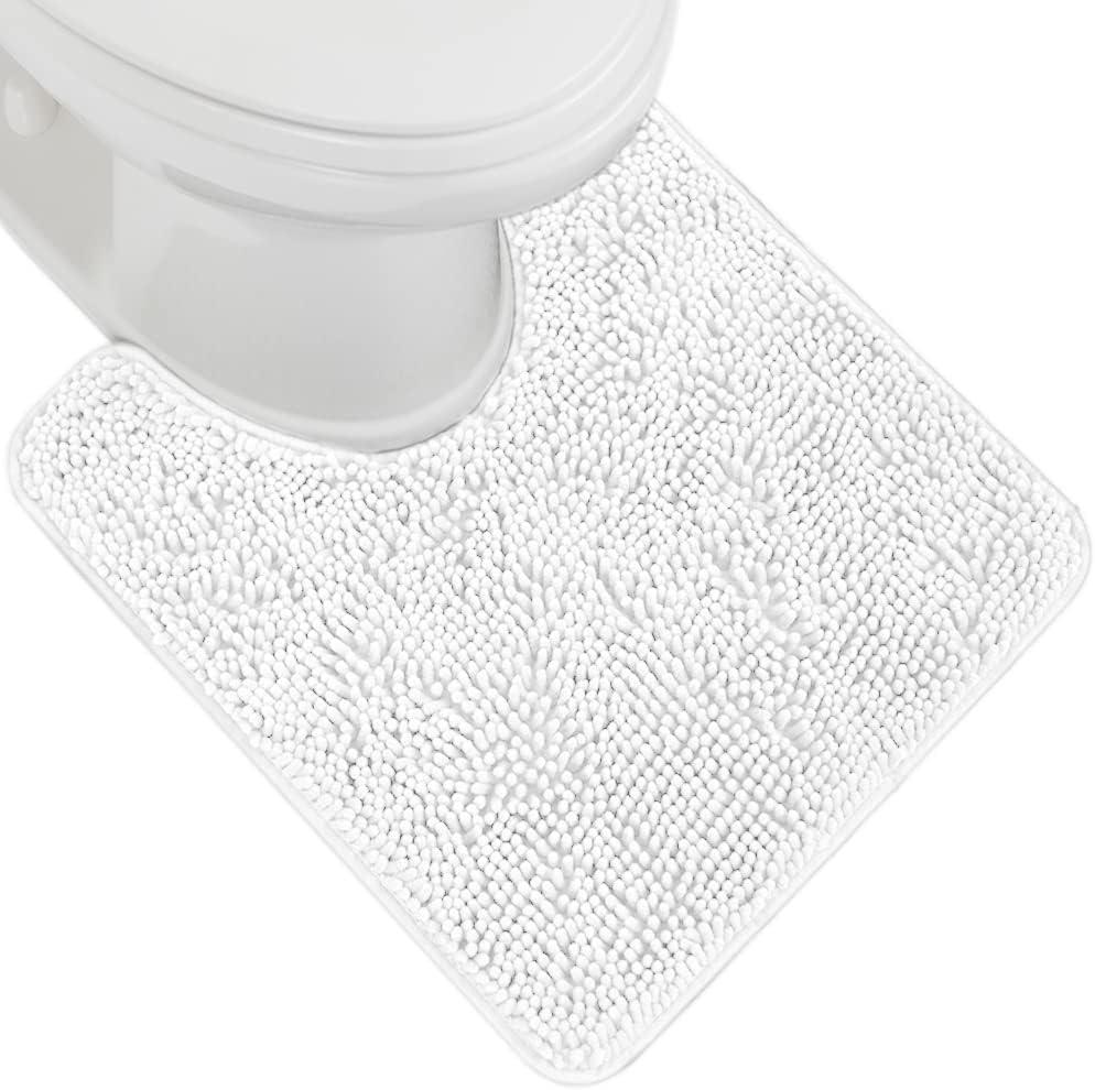 imageGORILLA GRIP Bath Rug Mat 36x24 Thick Absorbent Chenille Quick Dry Microfiber Mats Rubber Backing Washable Shower Floor Rugs Bathmat Runner US Designed Bathroom Home Decor Accessories Gray BeigeWhite