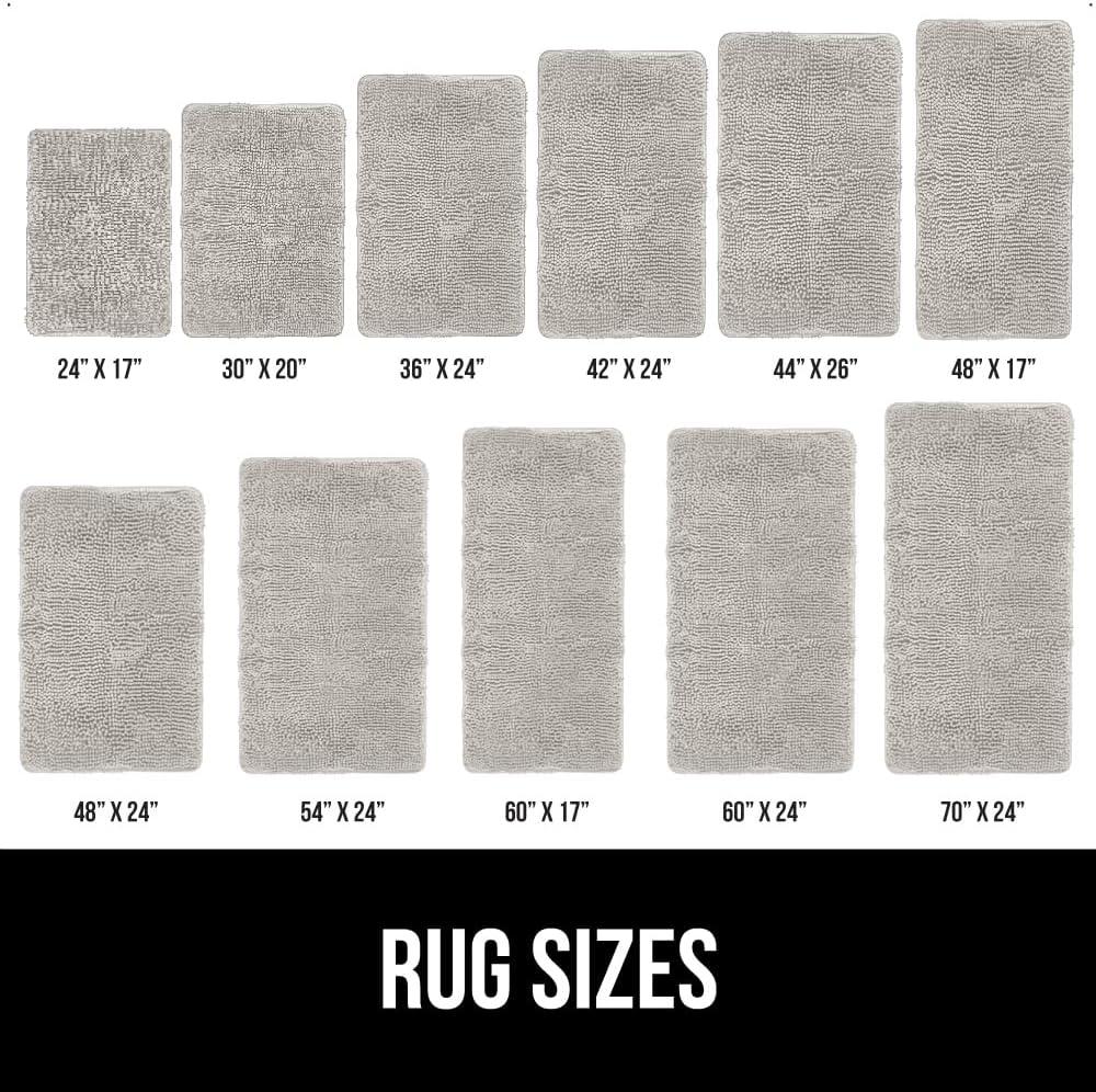 imageGORILLA GRIP Bath Rug Mat 36x24 Thick Absorbent Chenille Quick Dry Microfiber Mats Rubber Backing Washable Shower Floor Rugs Bathmat Runner US Designed Bathroom Home Decor Accessories Gray BeigeLight Gray