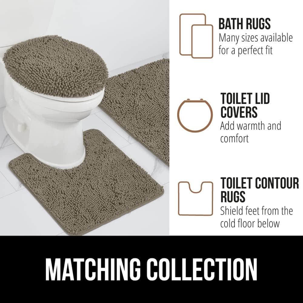 imageGORILLA GRIP Bath Rug Mat 36x24 Thick Absorbent Chenille Quick Dry Microfiber Mats Rubber Backing Washable Shower Floor Rugs Bathmat Runner US Designed Bathroom Home Decor Accessories Gray BeigeLatte