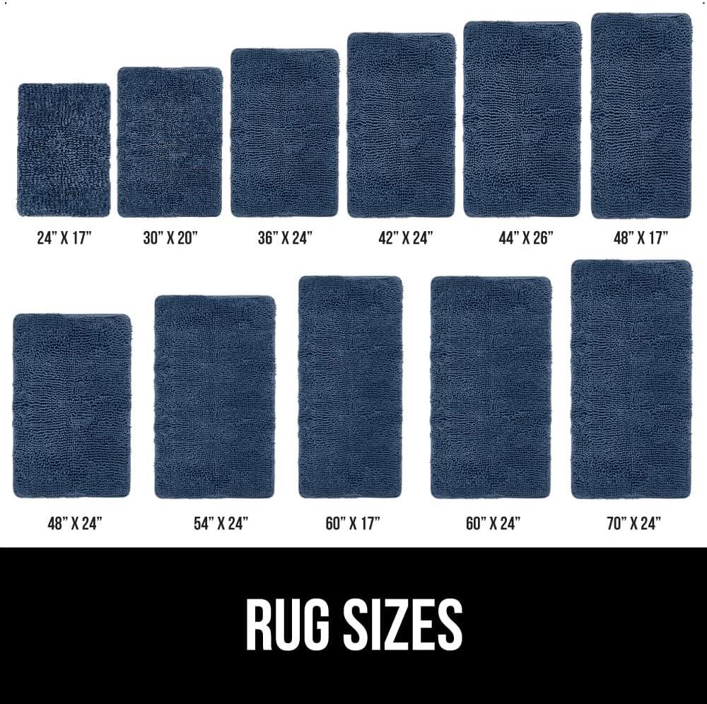 imageGORILLA GRIP Bath Rug Mat 36x24 Thick Absorbent Chenille Quick Dry Microfiber Mats Rubber Backing Washable Shower Floor Rugs Bathmat Runner US Designed Bathroom Home Decor Accessories Gray BeigeNavy