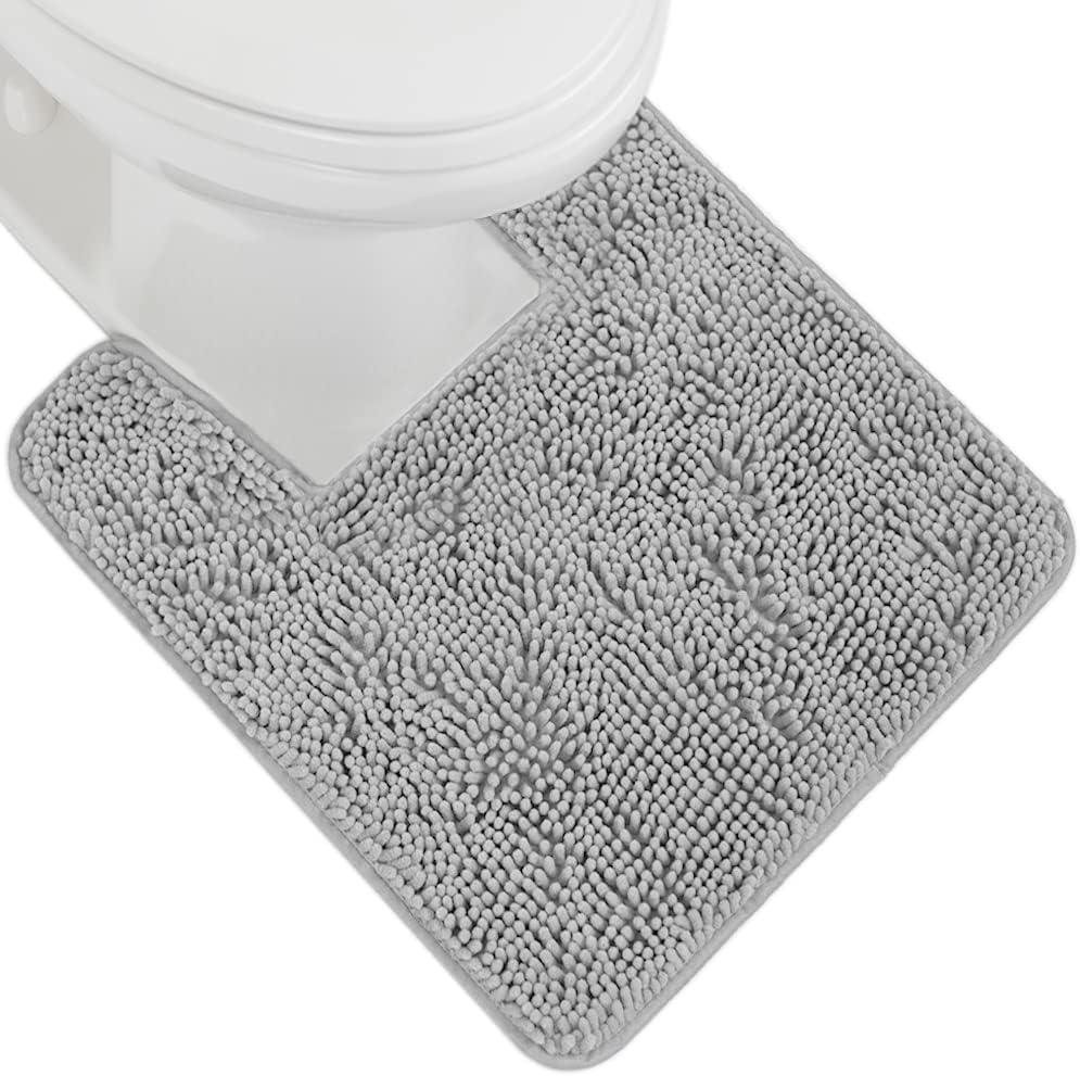 imageGORILLA GRIP Bath Rug Mat 36x24 Thick Absorbent Chenille Quick Dry Microfiber Mats Rubber Backing Washable Shower Floor Rugs Bathmat Runner US Designed Bathroom Home Decor Accessories Gray BeigeLight Gray