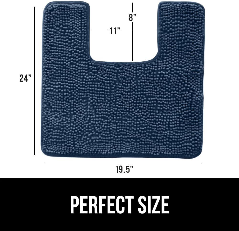 imageGORILLA GRIP Bath Rug Mat 36x24 Thick Absorbent Chenille Quick Dry Microfiber Mats Rubber Backing Washable Shower Floor Rugs Bathmat Runner US Designed Bathroom Home Decor Accessories Gray BeigeNavy