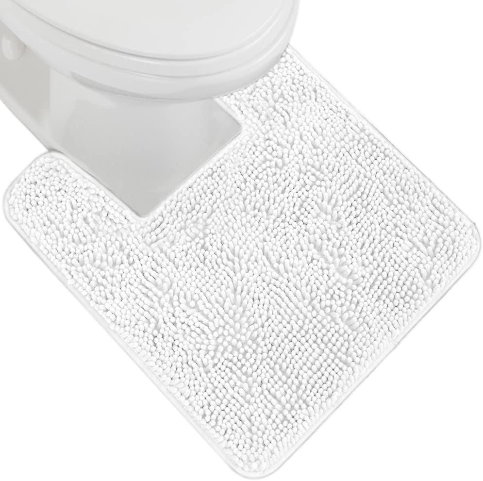 imageGORILLA GRIP Bath Rug Mat 36x24 Thick Absorbent Chenille Quick Dry Microfiber Mats Rubber Backing Washable Shower Floor Rugs Bathmat Runner US Designed Bathroom Home Decor Accessories Gray BeigeWhite