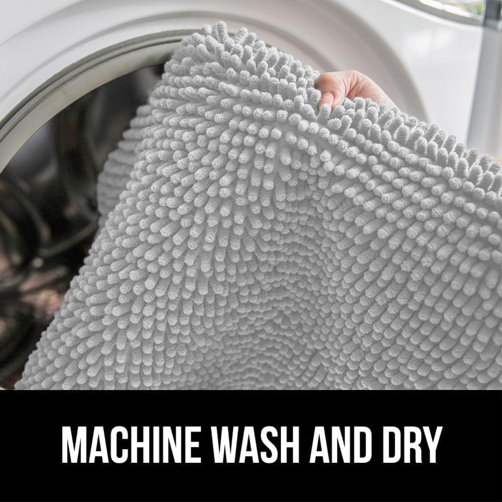 imageGORILLA GRIP Bath Rug Mat 36x24 Thick Absorbent Chenille Quick Dry Microfiber Mats Rubber Backing Washable Shower Floor Rugs Bathmat Runner US Designed Bathroom Home Decor Accessories Gray BeigeLight Gray