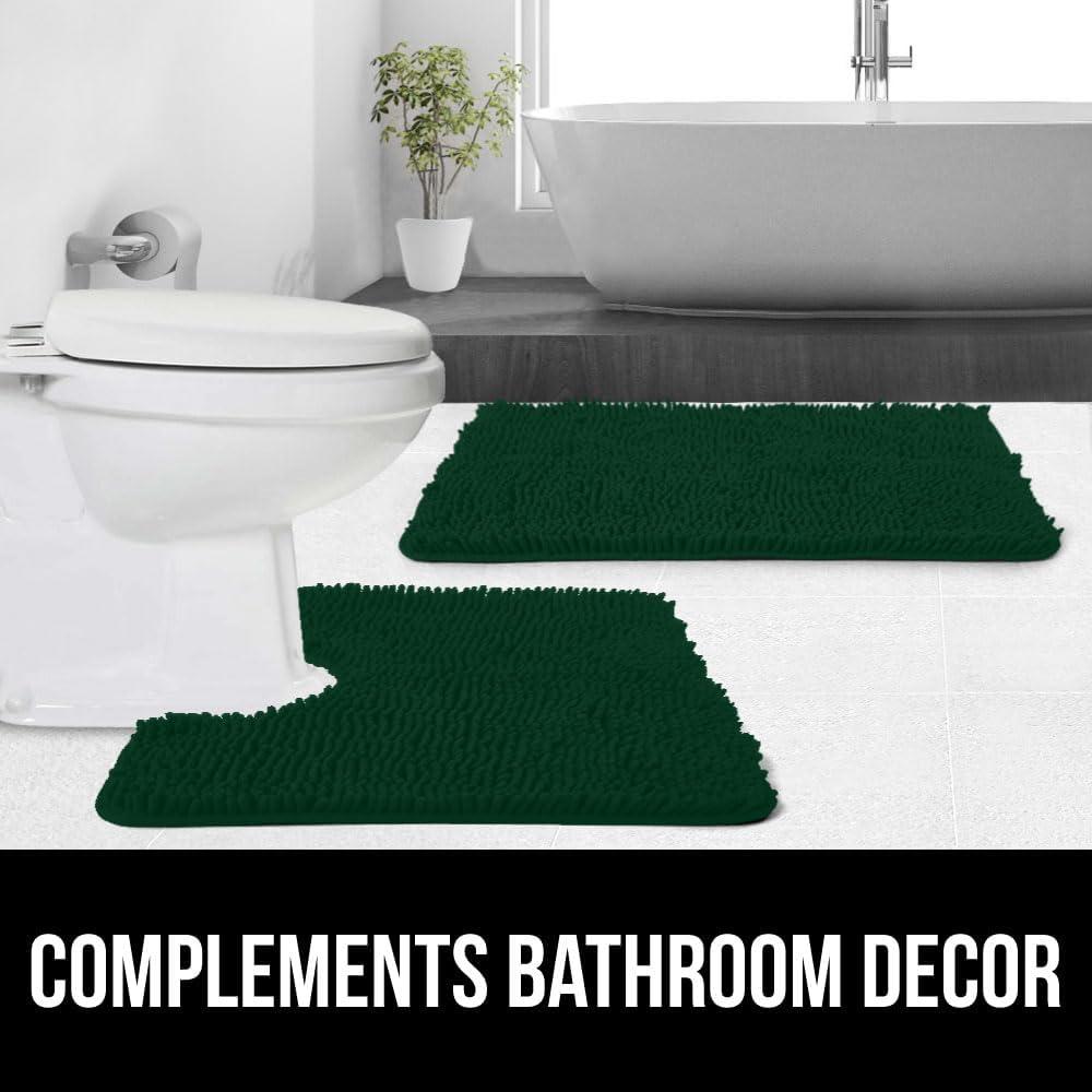 imageGORILLA GRIP Bath Rug Mat 36x24 Thick Absorbent Chenille Quick Dry Microfiber Mats Rubber Backing Washable Shower Floor Rugs Bathmat Runner US Designed Bathroom Home Decor Accessories Gray BeigeHunter