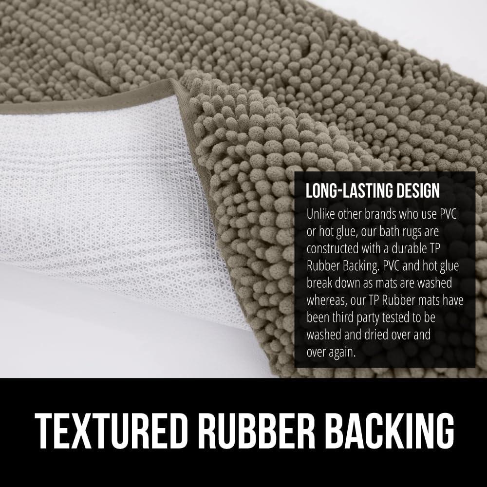 imageGORILLA GRIP Bath Rug Mat 36x24 Thick Absorbent Chenille Quick Dry Microfiber Mats Rubber Backing Washable Shower Floor Rugs Bathmat Runner US Designed Bathroom Home Decor Accessories Gray BeigeLatte