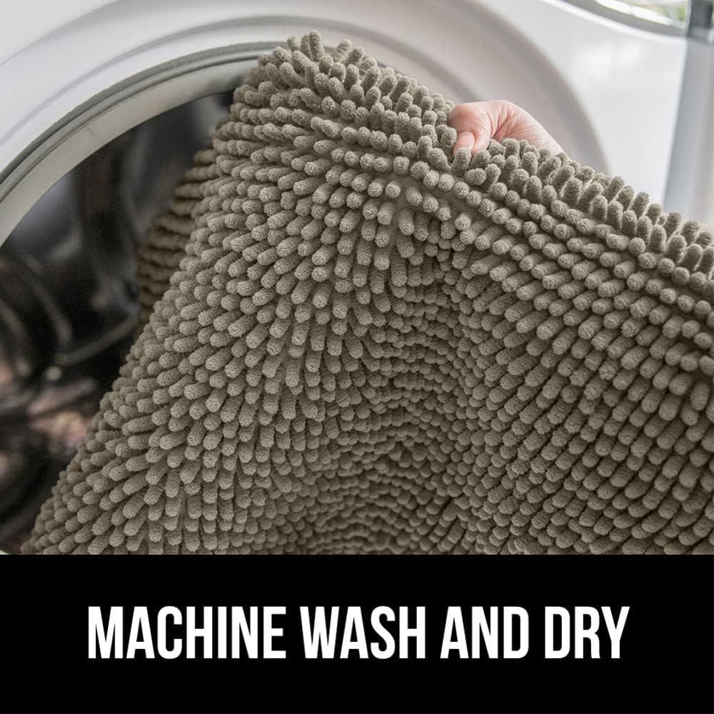 imageGORILLA GRIP Bath Rug Mat 36x24 Thick Absorbent Chenille Quick Dry Microfiber Mats Rubber Backing Washable Shower Floor Rugs Bathmat Runner US Designed Bathroom Home Decor Accessories Gray BeigeLatte