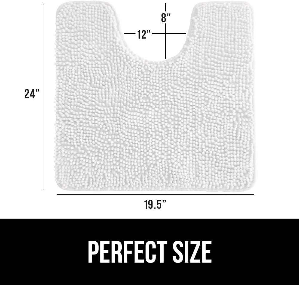 imageGORILLA GRIP Bath Rug Mat 36x24 Thick Absorbent Chenille Quick Dry Microfiber Mats Rubber Backing Washable Shower Floor Rugs Bathmat Runner US Designed Bathroom Home Decor Accessories Gray BeigeWhite