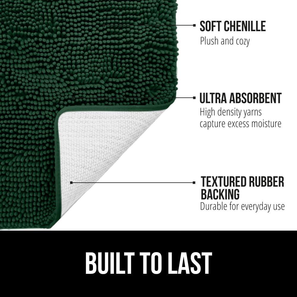 imageGORILLA GRIP Bath Rug Mat 36x24 Thick Absorbent Chenille Quick Dry Microfiber Mats Rubber Backing Washable Shower Floor Rugs Bathmat Runner US Designed Bathroom Home Decor Accessories Gray BeigeHunter