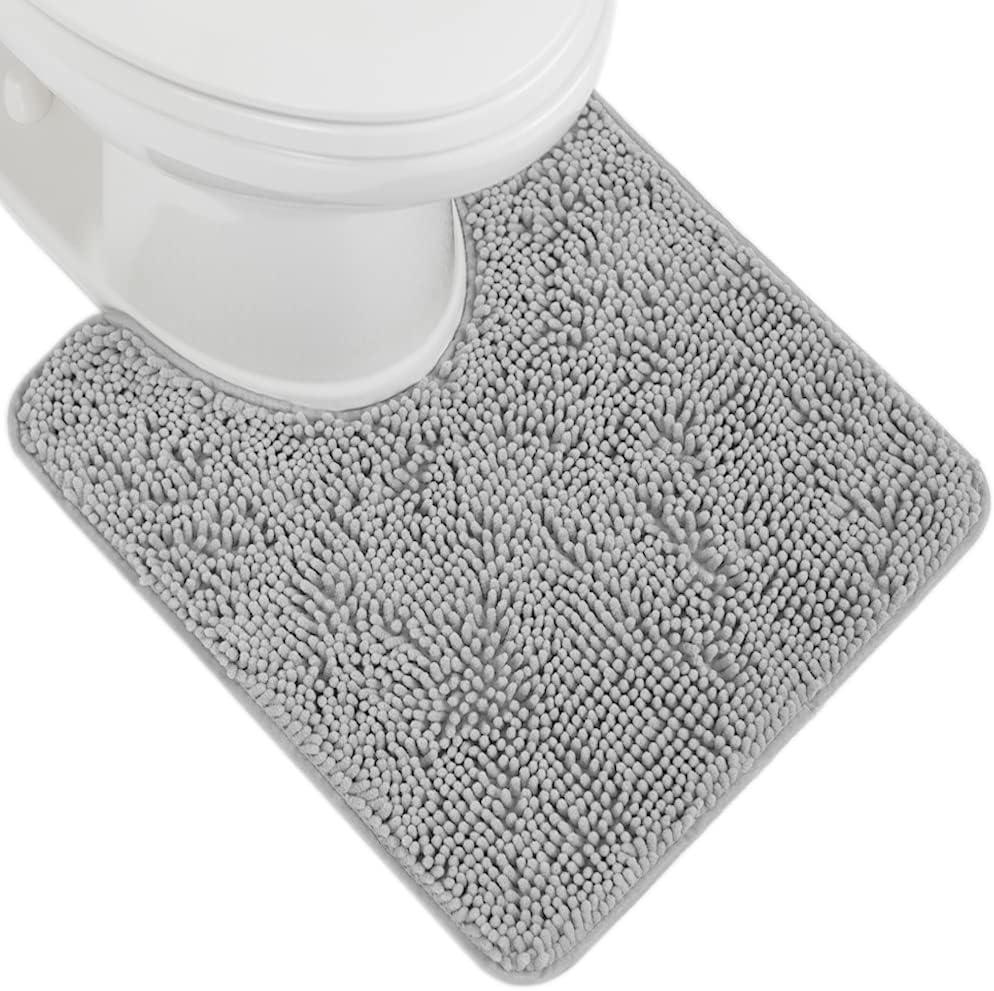 imageGORILLA GRIP Bath Rug Mat 36x24 Thick Absorbent Chenille Quick Dry Microfiber Mats Rubber Backing Washable Shower Floor Rugs Bathmat Runner US Designed Bathroom Home Decor Accessories Gray BeigeLight Gray