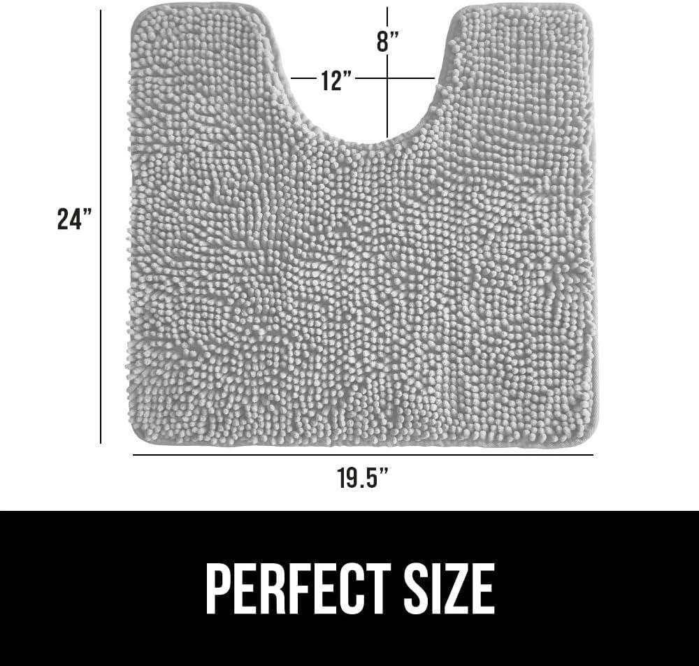 imageGORILLA GRIP Bath Rug Mat 36x24 Thick Absorbent Chenille Quick Dry Microfiber Mats Rubber Backing Washable Shower Floor Rugs Bathmat Runner US Designed Bathroom Home Decor Accessories Gray BeigeLight Gray