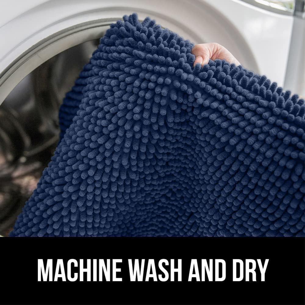 imageGORILLA GRIP Bath Rug Mat 36x24 Thick Absorbent Chenille Quick Dry Microfiber Mats Rubber Backing Washable Shower Floor Rugs Bathmat Runner US Designed Bathroom Home Decor Accessories Gray BeigeNavy