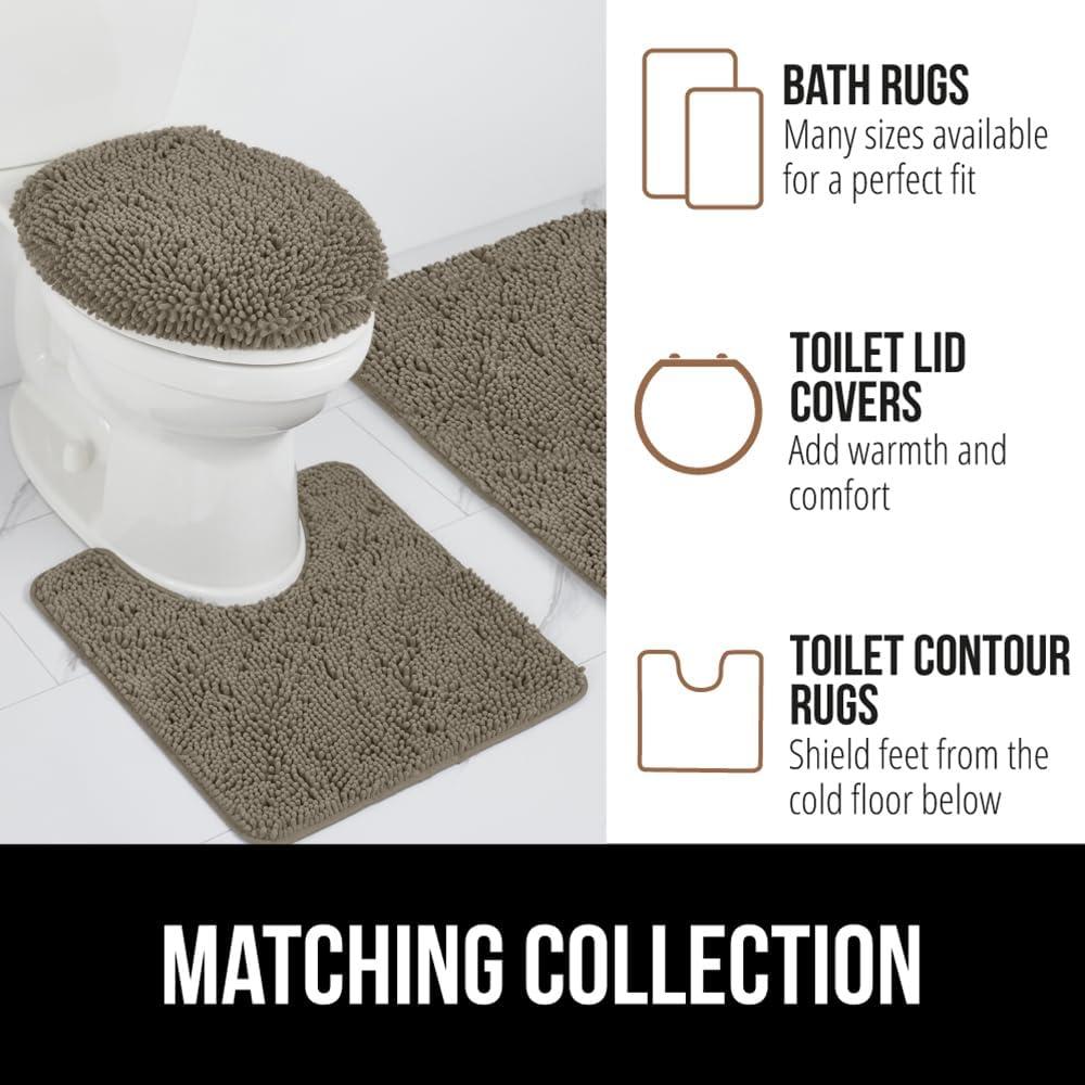 imageGORILLA GRIP Bath Rug Mat 36x24 Thick Absorbent Chenille Quick Dry Microfiber Mats Rubber Backing Washable Shower Floor Rugs Bathmat Runner US Designed Bathroom Home Decor Accessories Gray BeigeLatte
