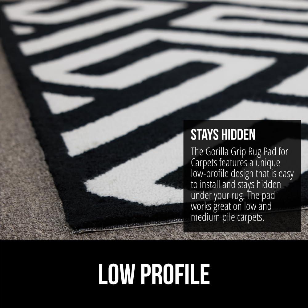 imageGORILLA GRIP Rug Pad for Carpet Floor Double Sided Mat 2x4 FT Gripper for Over Carpets Keep Area Rugs in Place on Carpeted Floors No Residue Adhesive Pads Reduce Shifting or Bunching Under Mats2 x 4 Rectangular