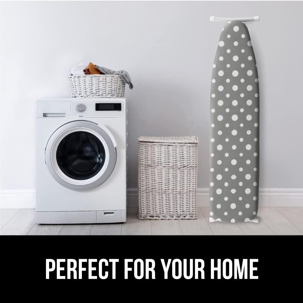 imageGORILLA GRIP The Original Ironing Board Cover and Pad Silicone Coating Thick Scorch Resistant Padding Heavy Duty Iron Covers Standard Boards Hook and Loop Fastener Strap Silver 15x54Dots