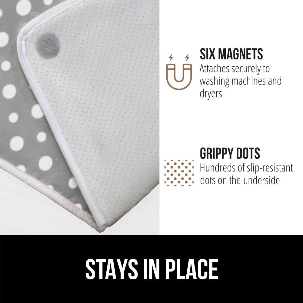 imageGORILLA GRIP The Original Ironing Board Cover and Pad Silicone Coating Thick Scorch Resistant Padding Heavy Duty Iron Covers Standard Boards Hook and Loop Fastener Strap Silver 15x54Dots