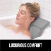 GORILLA GRIP Bath Pillow for Tub, Headrest for Neck and Back Support, Luxury Bathtub Pillows, Hot Tub Cushions, Bathroom Accessories for Women, Relaxing Spa Gifts for Mom Wife Girlfriend 2 Panel White(Gray)