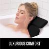 GORILLA GRIP Bath Pillow for Tub, Headrest for Neck and Back Support, Luxury Bathtub Pillows, Hot Tub Cushions, Bathroom Accessories for Women, Relaxing Spa Gifts for Mom Wife Girlfriend 2 Panel White(Black)
