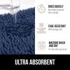 GORILLA GRIP Bath Rug Mat 36×24, Thick Absorbent Chenille, Quick Dry Microfiber Mats, Rubber Backing Washable Shower Floor Rugs, Bathmat Runner, US Designed Bathroom Home Decor Accessories Gray Beige(Navy)