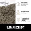 GORILLA GRIP Bath Rug Mat 36×24, Thick Absorbent Chenille, Quick Dry Microfiber Mats, Rubber Backing Washable Shower Floor Rugs, Bathmat Runner, US Designed Bathroom Home Decor Accessories Gray Beige(Latte)