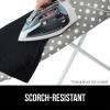 GORILLA GRIP The Original Ironing Board Cover and Pad, Silicone Coating, Thick Scorch Resistant Padding, Heavy Duty Iron Covers Standard Boards, Hook and Loop Fastener Strap, Silver, 15×54(Dots)