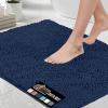 GORILLA GRIP Bath Rug Mat 36×24, Thick Absorbent Chenille, Quick Dry Microfiber Mats, Rubber Backing Washable Shower Floor Rugs, Bathmat Runner, US Designed Bathroom Home Decor Accessories Gray Beige(Navy)